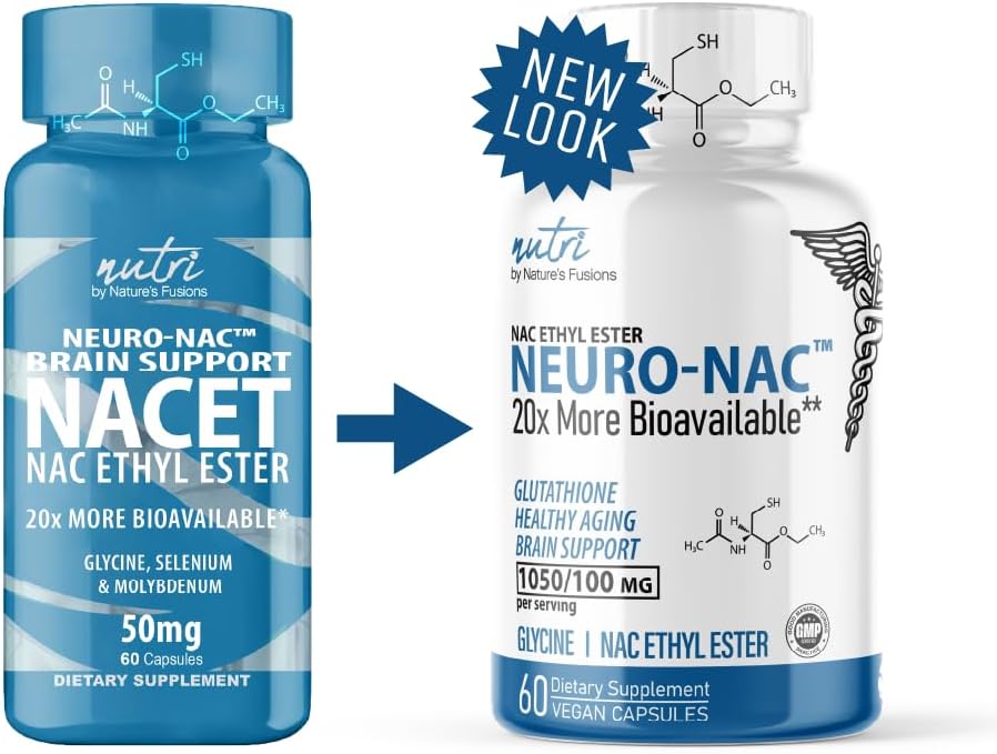 Pack of 2 Neuro NAC Supplement - Boost Glutathione 10x More - 20x More Bioavailable Than NAC 600mg - 120 Capsules