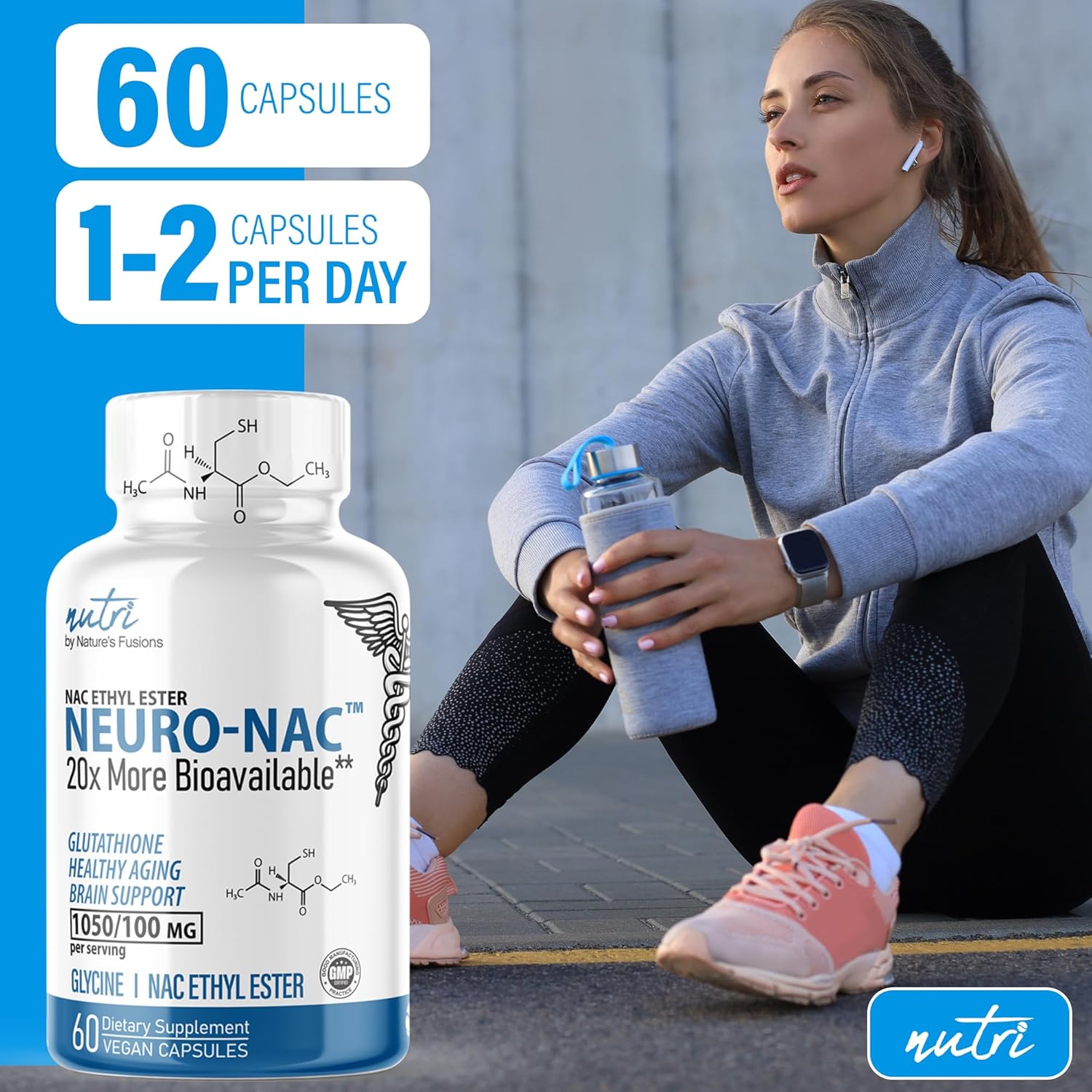 Pack of 2 Neuro NAC Supplement - Boost Glutathione 10x More - 20x More Bioavailable Than NAC 600mg - 120 Capsules