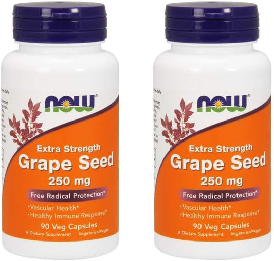Pack of 2 NOW Foods Grape Seed Extract 250mg Vcaps - 90 Count