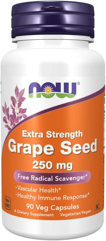 Pack of 2 NOW Foods Grape Seed Extract 250mg Vcaps - 90 Count