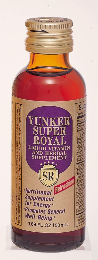 Pack of 20 Yunker Super Royal Liquid Vitamin & Herbal Energy Boost Supplements - Reduces Fatigue & Tiredness - 1.69 Fl oz - Made in Japan
