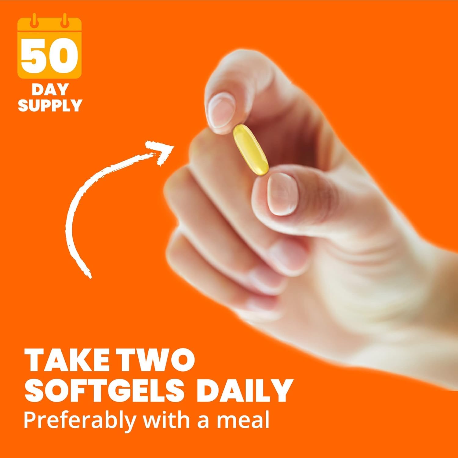 Pack of 200 Softgels of Sundown Fish Oil 1200 mg, Omega-3 Dietary Supplement for Heart Health