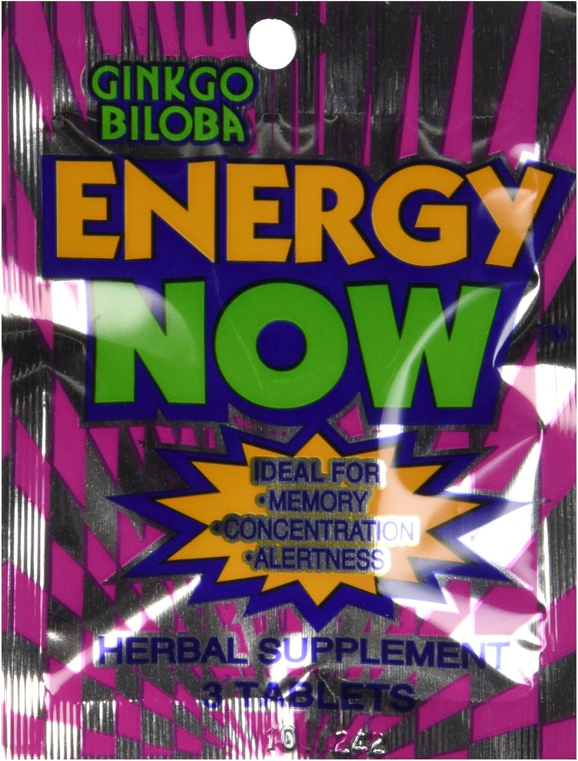 Pack of 24 Ginko Biloba Energy Pills with 3 Tablets Each for Improved Focus and Energy Boost