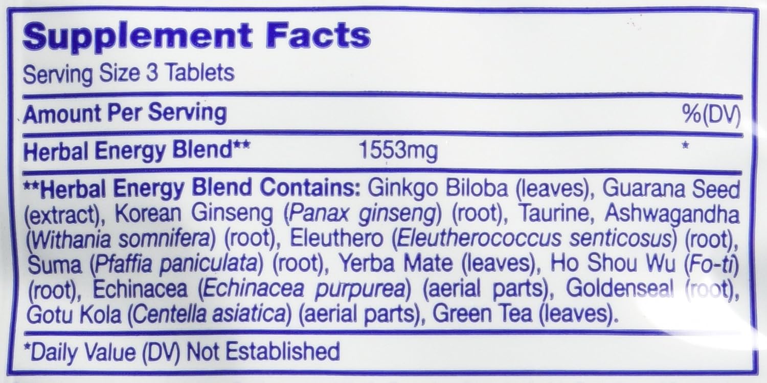 Pack of 24 Ginko Biloba Energy Pills with 3 Tablets Each for Improved Focus and Energy Boost