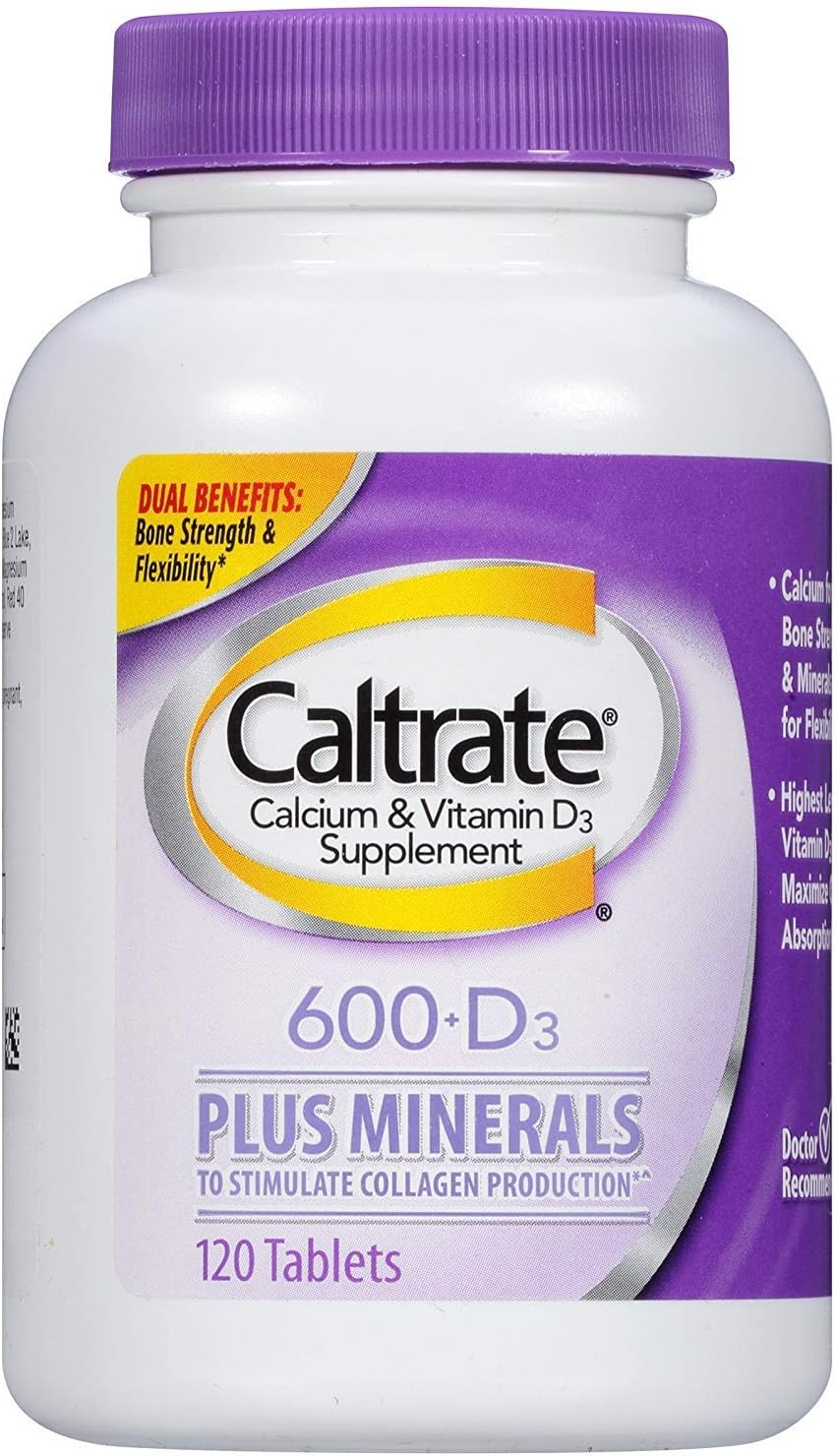 Pack of 240 Caltrate Calcium & Vitamin D3 600mg Tablets with Minerals for Bone Health