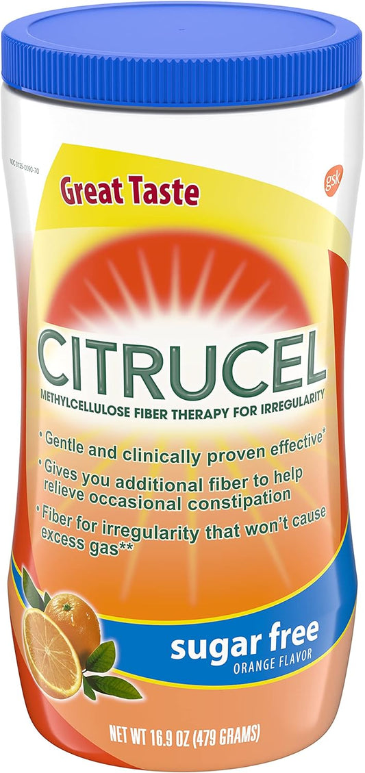 Pack of 3 Citrucel Sugar Free Orange Fiber Therapy 16.9 oz each