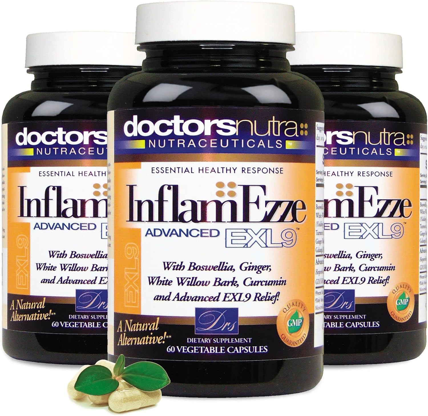 Pack of 3 Doctors Nutra InflamEzze Nutraceutical Capsules - 180 Count
