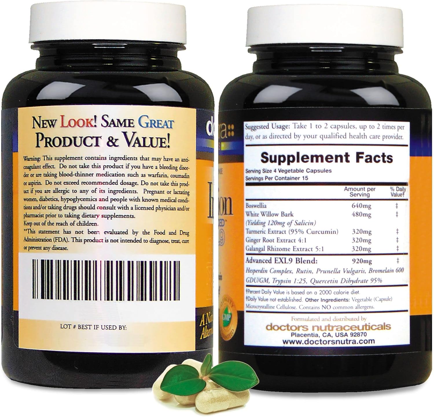 Pack of 3 Doctors Nutra InflamEzze Nutraceutical Capsules - 180 Count