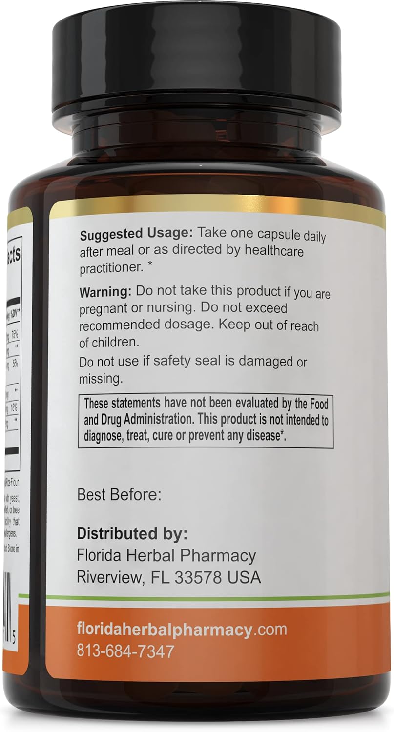 Pack of 3 Florida Herbal Pharmacy Super B-15 TMG Capsules with Pangamic Acid