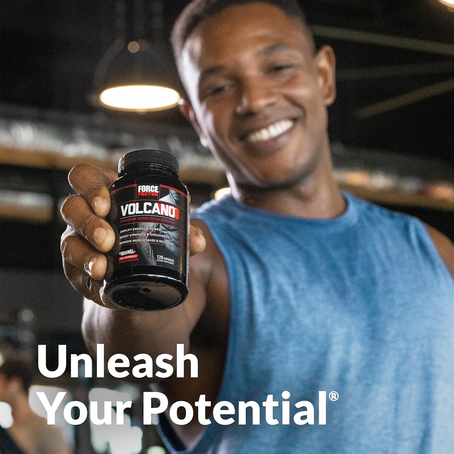 Pack of 3 FORCE FACTOR Volcano Pre Workout Nitric Oxide Booster for Men - Boost Energy, Muscle, and Blood Flow with Creatine and L-Citrulline, 120 Count