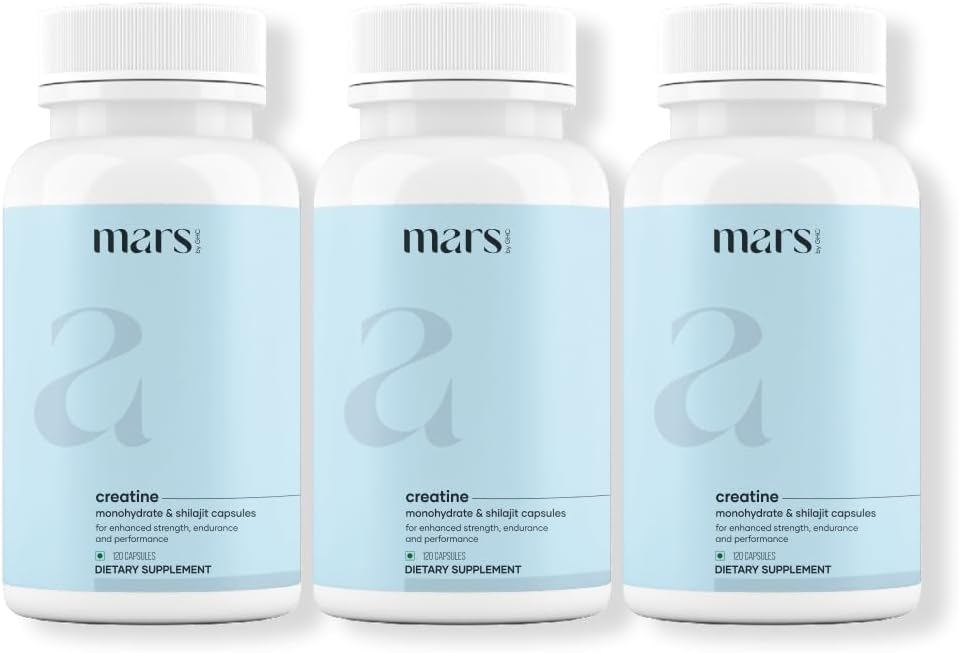 Pack of 3 GHC Micronized Creatine Monohydrate Caps with Shilajit & Surgemax (120N) - 100% Pure & Natural - Enhance Overall Well-Being