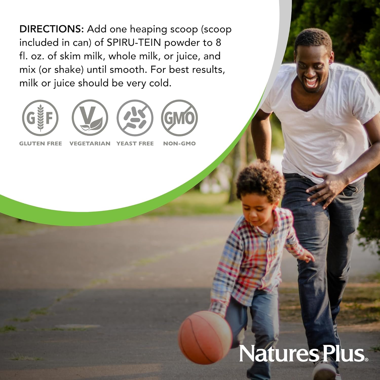 Pack of 3 Natures Plus SPIRU-TEIN Vanilla Protein Powder with Spirulina - 96 Servings - Vegetarian & Gluten Free Energy Boost