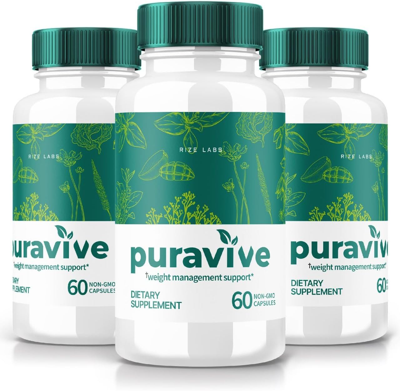 Pack of 3 Puravive WeightLoss Capsules with Exotic Rice for Detox & Cleanse - Supports Weight Loss & BAT Levels - All-Natural Formula (180 Capsules)