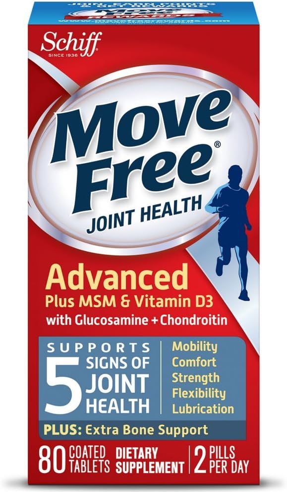Pack of 3 Schiff Move Free Advanced Plus MSM and Vitamin D3 Joint Health Supplement Tablets