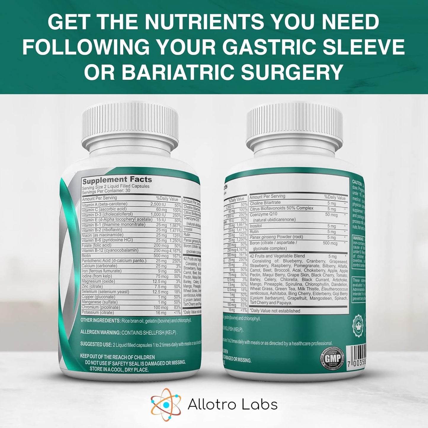 Pack of 3 Universal Body Labs Post Bariatric Liquid Force Multivitamins
