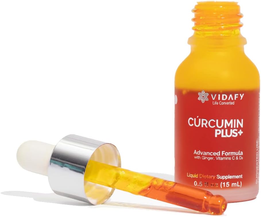 Pack of 3 Vidafy Turmeric Curcumin Plus Liquid Drops with BioMS - Curcumin Supplements for Enhanced Wellness