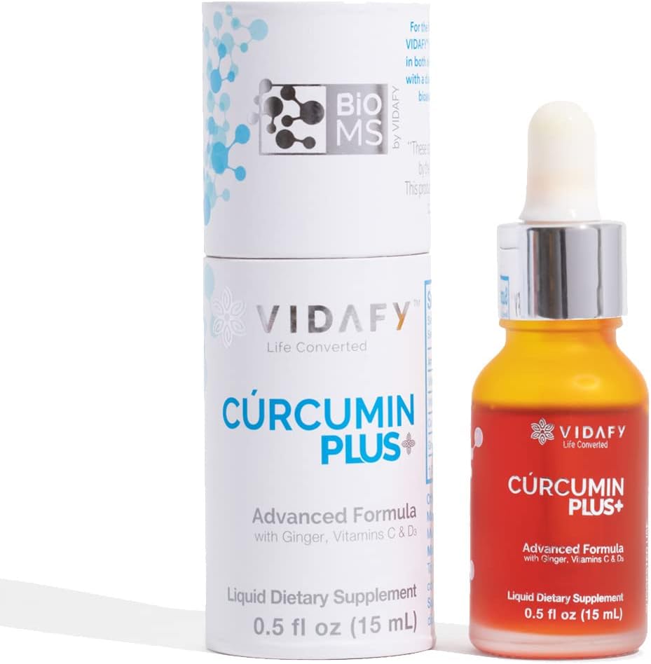 Pack of 3 Vidafy Turmeric Curcumin Plus Liquid Drops with BioMS - Curcumin Supplements for Enhanced Wellness