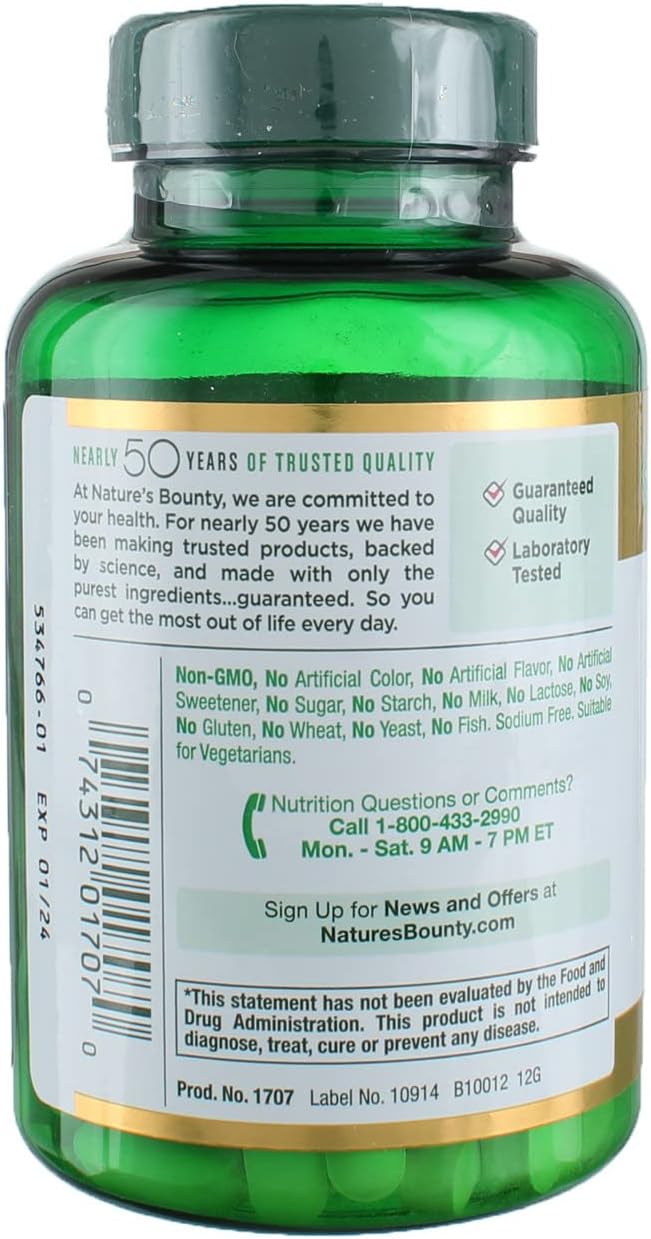 Pack of 300 Nature's Bounty Vitamin C Caplets, 1000mg - Immune Support Supplement