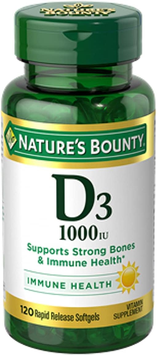 Pack of 360 Nature's Bounty Vitamin D3 1000 100 mg Softgels for Immune Support