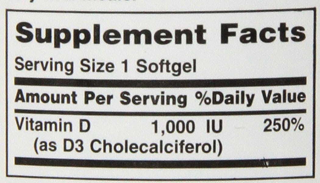 Pack of 360 Nature's Bounty Vitamin D3 1000 100 mg Softgels for Immune Support