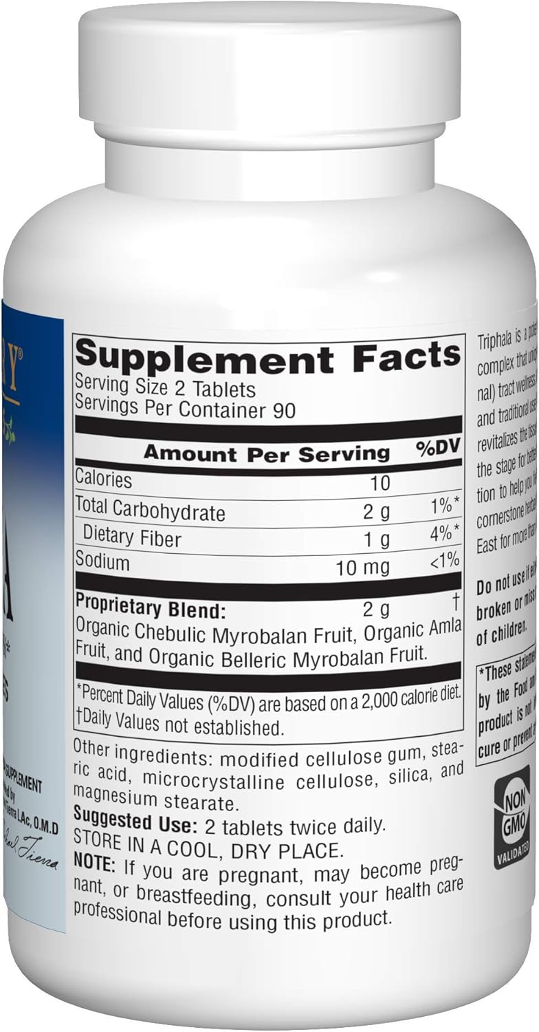 Pack of 360 Source Naturals Planetary Herbals Triphala 1000mg Tablets