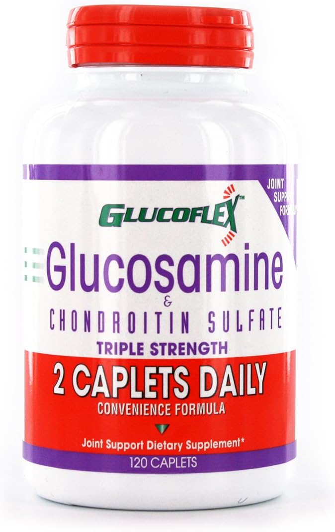 Pack of 4 Glucoflex Triple Strength Glucosamine & Chondroitin Sulfate Caplets - 120 ea per Bottle