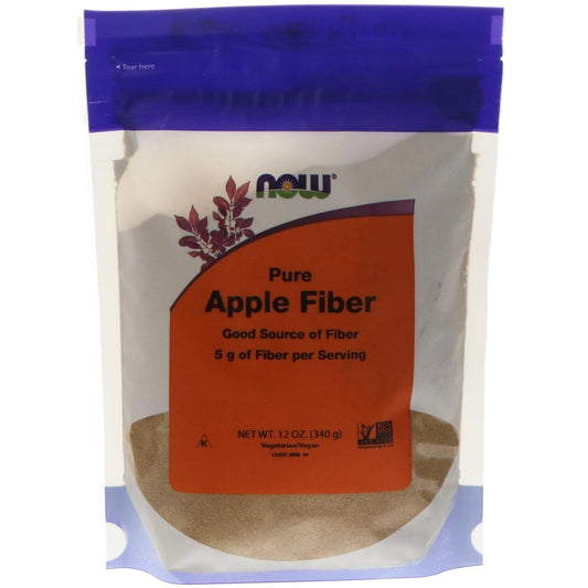 Pack of 4 NOW Apple Fiber Powder - 12-Ounce Containers for Digestive Health