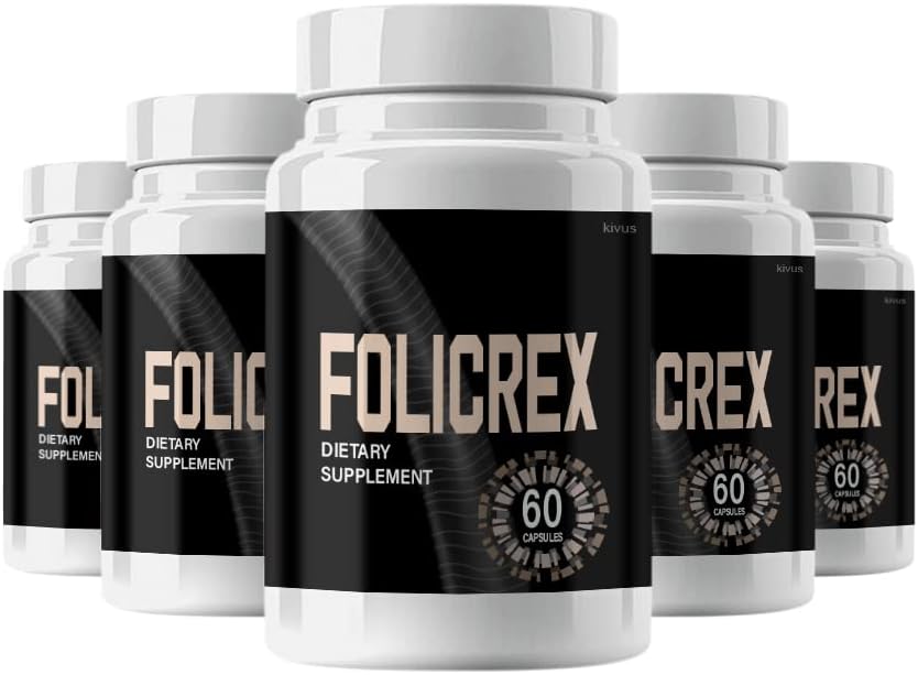 Pack of 5 Folicrex Supplements for Hair Growth and Health - 5 Month Supply