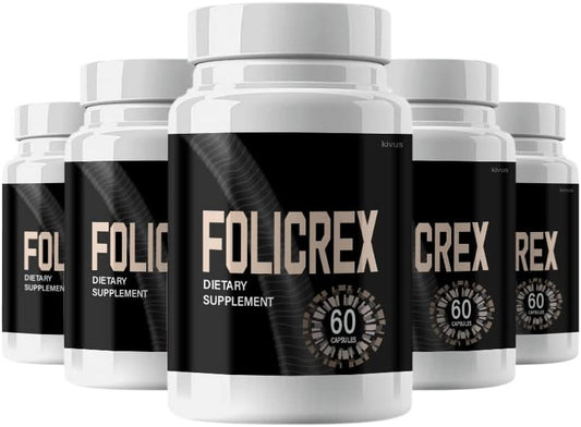 Pack of 5 Folicrex Supplements for Hair Growth and Health - 5 Month Supply