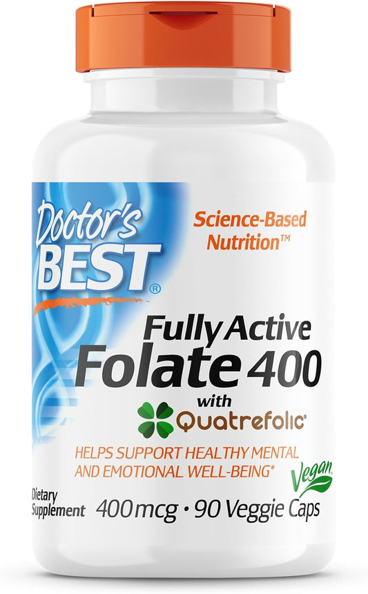 Pack of 6 Doctors Best Folate 400 90vc - Value Bundle