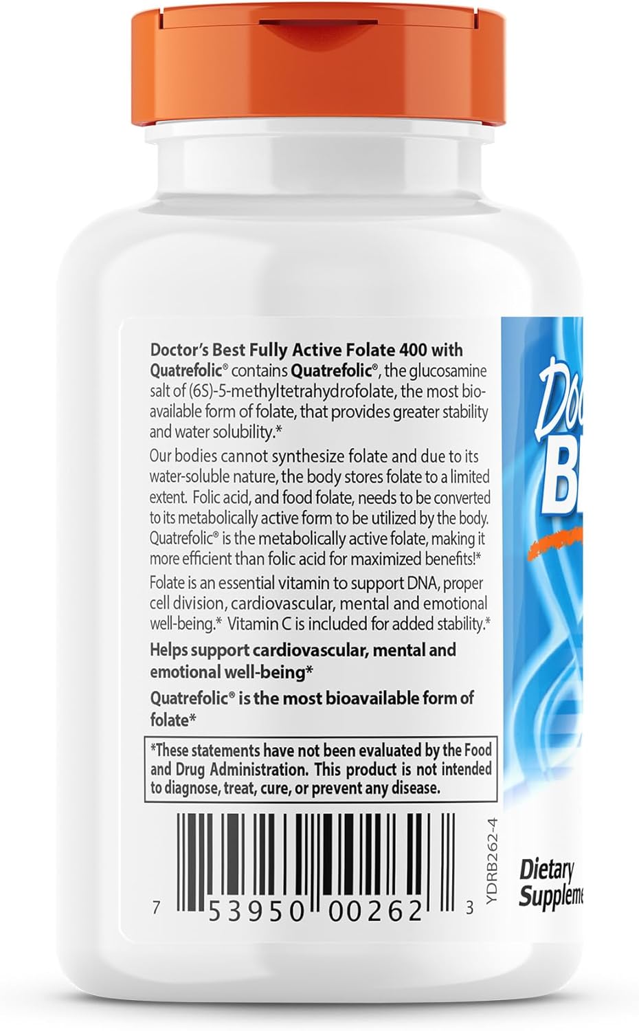 Pack of 6 Doctors Best Folate 400 90vc - Value Bundle