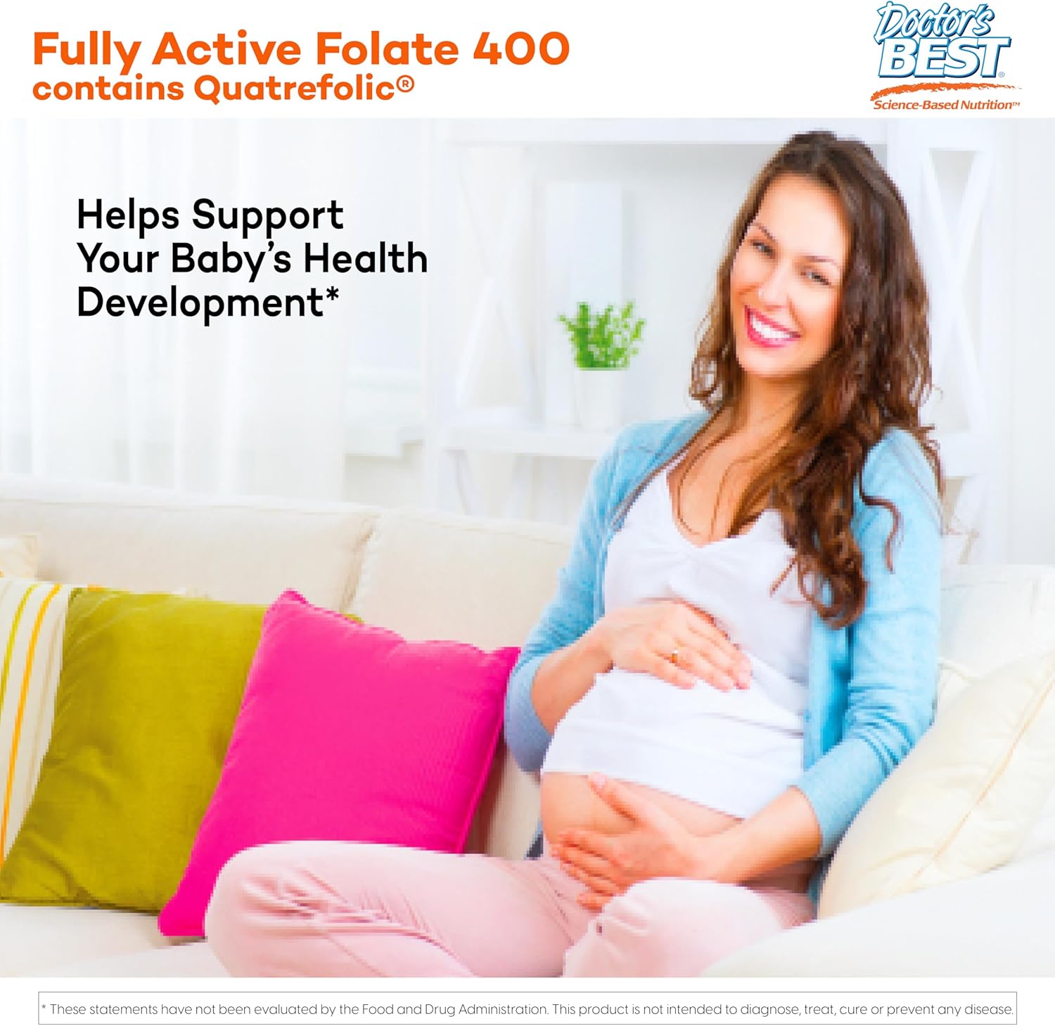 Pack of 6 Doctors Best Folate 400 90vc - Value Bundle