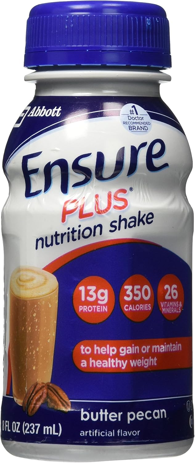 Pack of 6 Ensure Plus Nutrition Shake Butter Pecan Flavor - Nutrient-Rich Supplement Drink for Daily Health and Wellness