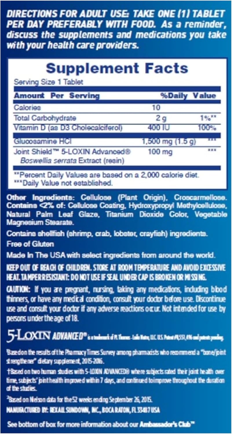 Pack of 60 Osteo Bi-Flex Glucosamine with Vitamin D, One-a-Day Joint Health and Immune Support Tablets