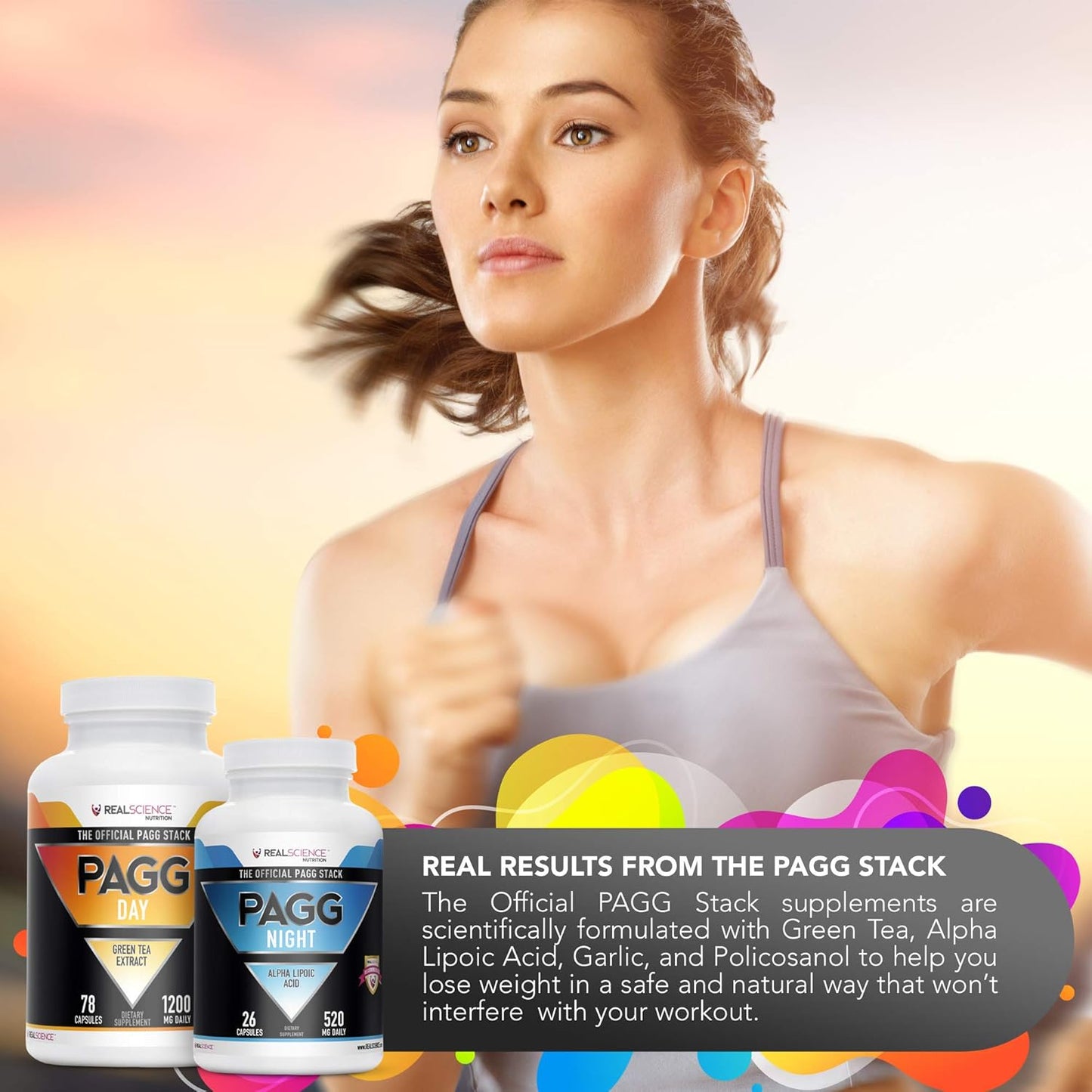 Pagg Stack: Official 4 Hour Body Fat Burning & Muscle Building Support, Green Tea Extract Day & Alpha Lipoic Acid Night Supplements