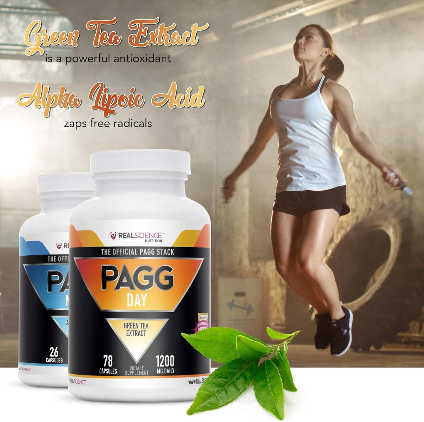 Pagg Stack: Official 4 Hour Body Fat Burning & Muscle Building Support, Green Tea Extract Day & Alpha Lipoic Acid Night Supplements