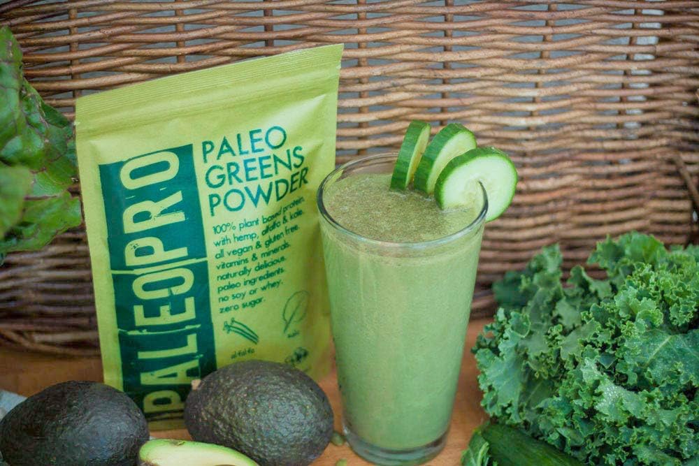 Paleo Pro PaleoPro Greens Powder: Vegan Protein, Keto Ingredients, Gluten-Free, High in Fiber, Calcium, Magnesium, Vitamins A & C, K & Iron - 9.4oz