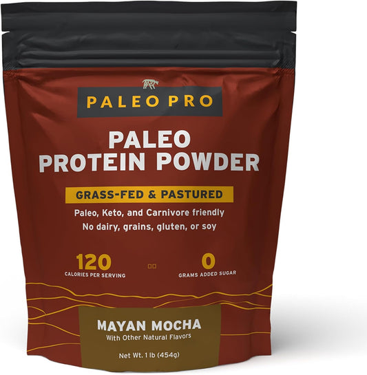 PaleoPro Protein Powder, Gluten Free, Dairy Free, Soy Free, Hormone-Free Beef, Minimally Processed Paleo Ingredients, 1lb, Mayan Mocha Flavor