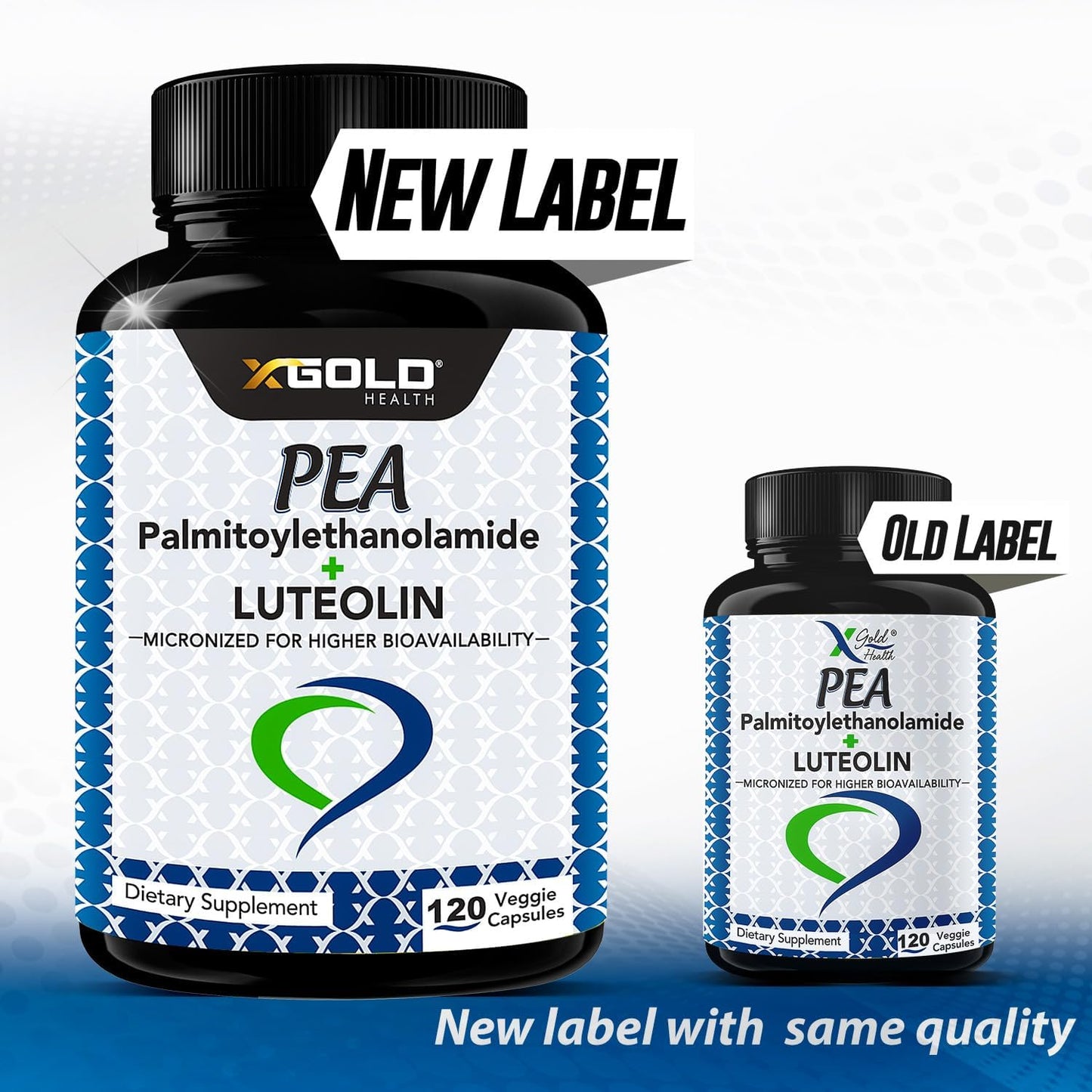 Palmitoylethanolamide + Luteolin Supplement 630mg - 98% Standardized - 99% Micronized Pea - USA Made - 120 Capsules