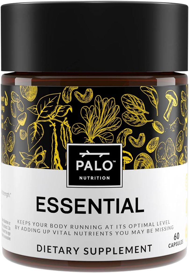 PALO Essential+ Adult One Daily Ritual Multivitamin with Vitamins D3, K2, B12, E, Folate, Minerals - 60 Capsules