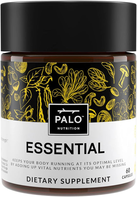 PALO Essential+ Adult One Daily Ritual Multivitamin with Vitamins D3, K2, B12, E, Folate, Minerals - 60 Capsules