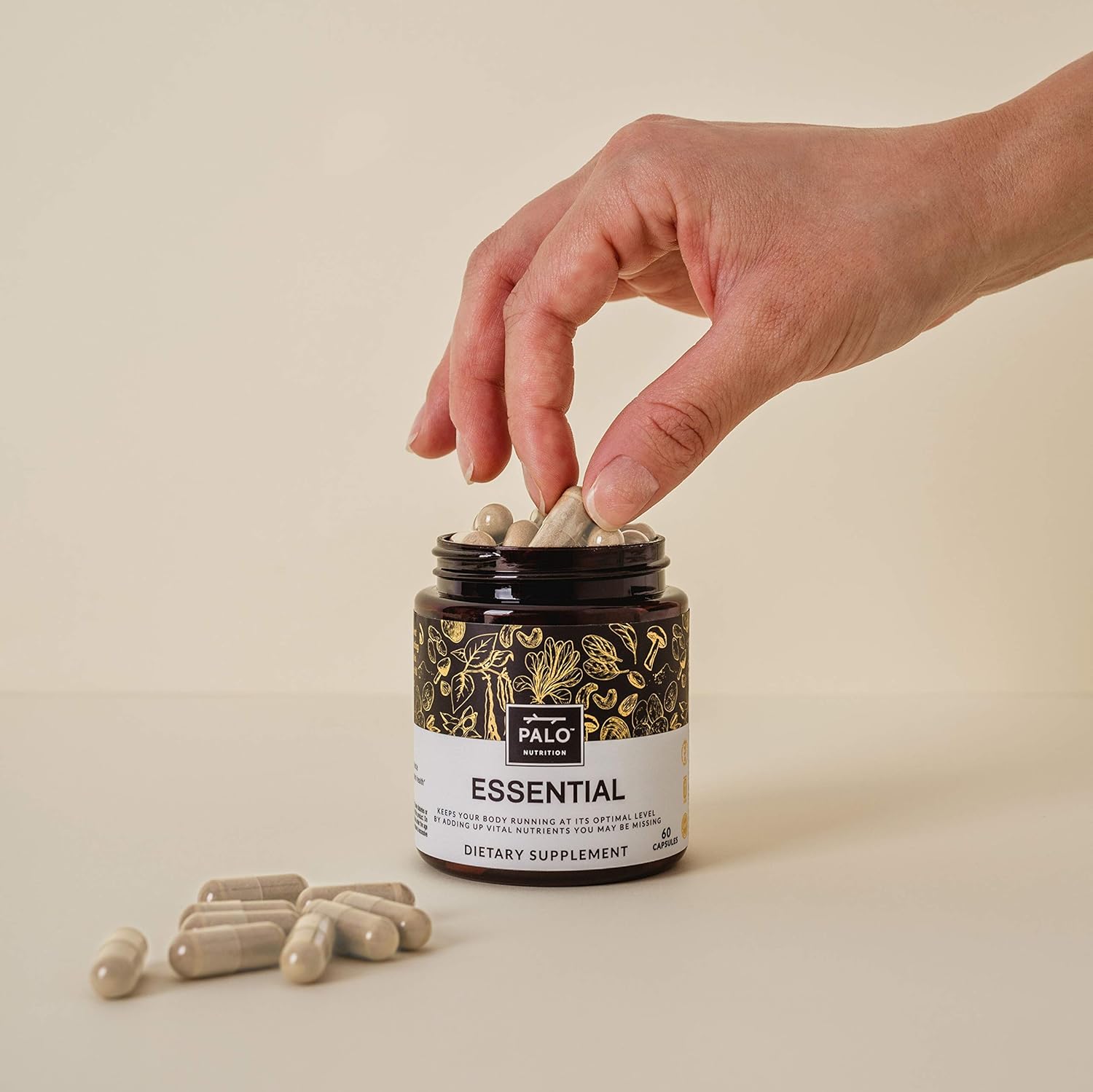 PALO Essential+ Adult One Daily Ritual Multivitamin with Vitamins D3, K2, B12, E, Folate, Minerals - 60 Capsules