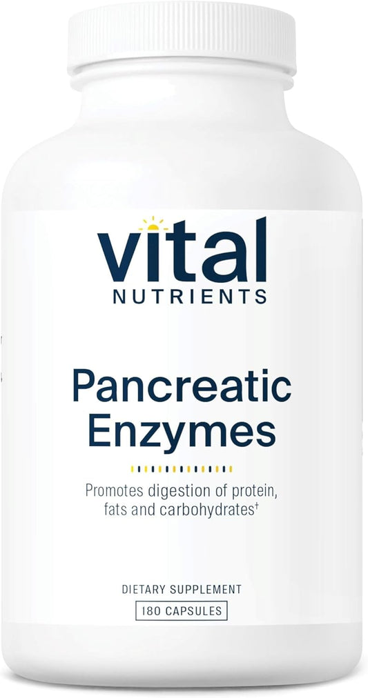 Pancreatic Enzymes 1000mg Supplement with Protease, Amylase & Lipase - 180 Capsules, Gluten, Dairy, and Soy Free