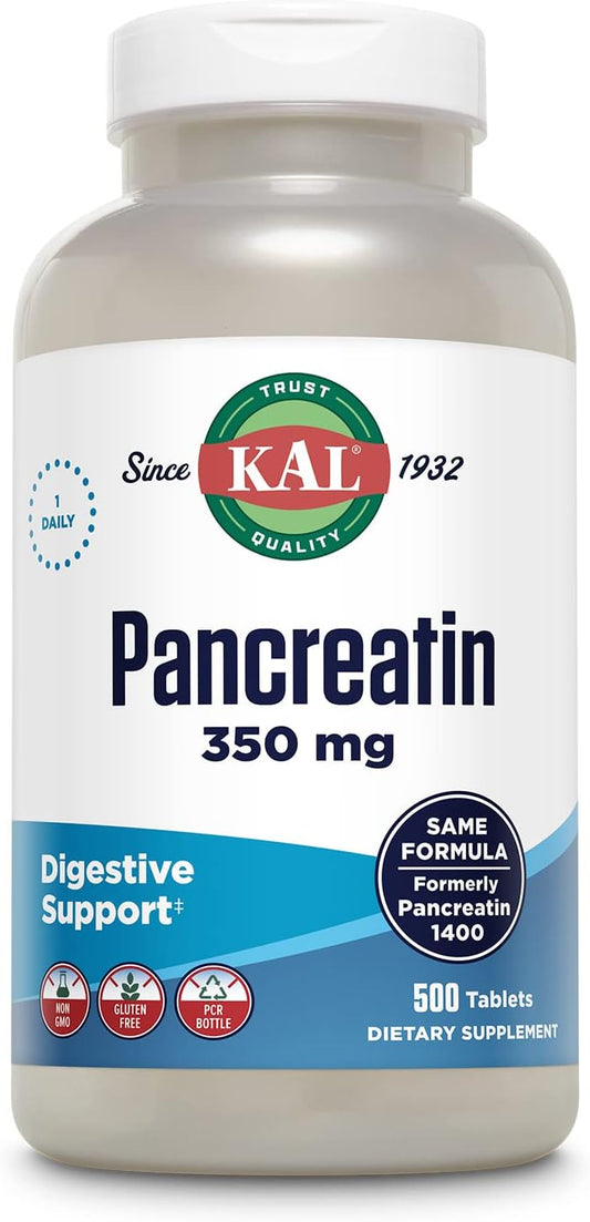 Pancreatin 350mg Digestive Enzymes for Men and Women - Gluten Free, Non-GMO, Rapid Disintegration - 500 Tablets, Digestive Health Support with 60-Day Guarantee