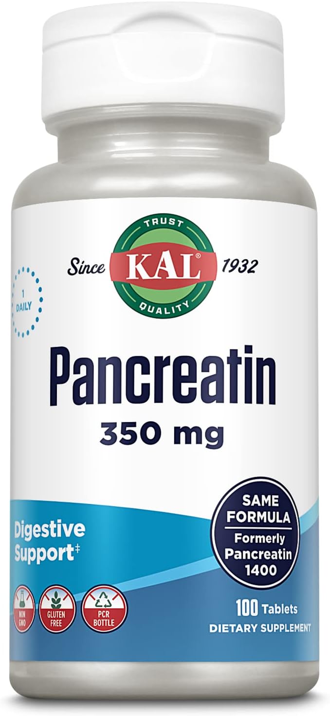 Pancreatin 350mg Digestive Enzymes for Men and Women - Gluten Free, Non-GMO, 100 Tablets, 100 Servings, Rapid Disintegration, Digestive Health Support - 60-Day Guarantee