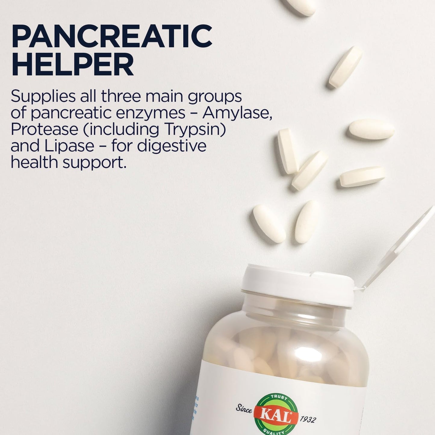 Pancreatin 350mg Digestive Enzymes for Men and Women - Gluten Free, Non-GMO, 100 Tablets, 100 Servings, Rapid Disintegration, Digestive Health Support - 60-Day Guarantee