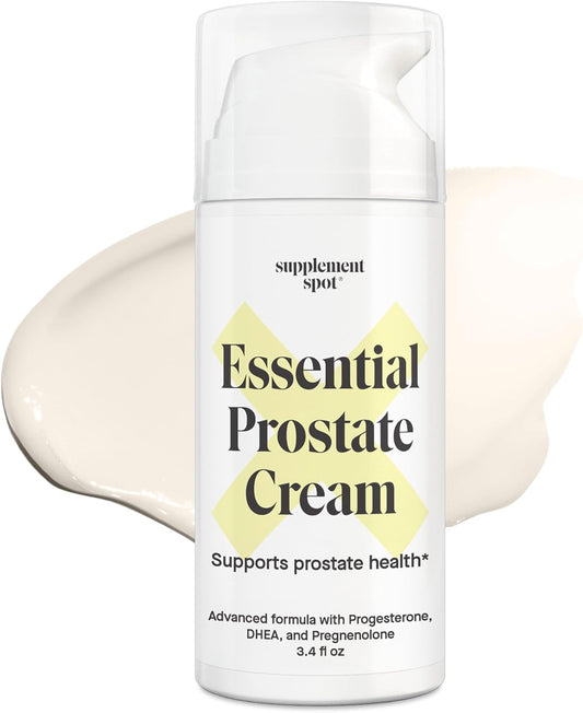 Paraben-Free Prostate Health Cream with DHEA and Progesterone for Men - Natural Support for Prostate Health - 3.4 Oz