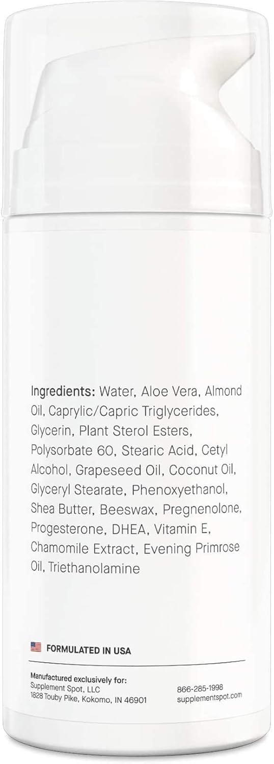 Paraben-Free Prostate Health Cream with DHEA and Progesterone for Men - Natural Support for Prostate Health - 3.4 Oz