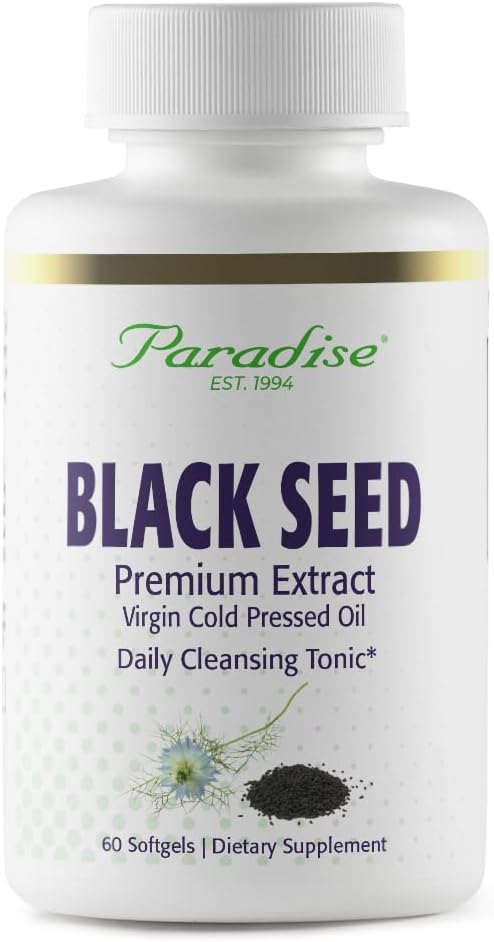 Paradise Herbs Black Seed Oil Softgels - Antioxidant-Rich, Immune Support, Super Potent, Vegan, Non-GMO - 60 Count