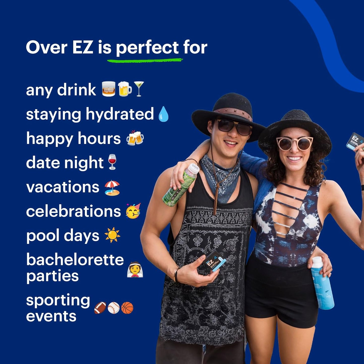 Party Recovery & Prevention Pills: OVER EZ Pre-Drink Supplement with Milk Thistle, Amino Acids, Vitamin Bs (12 Capsules) for Better Mornings